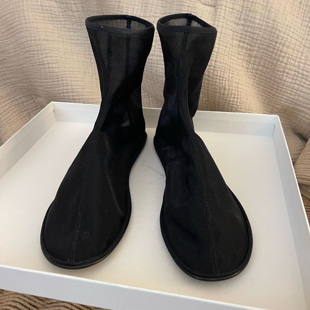 The Row - Black Sheer Ankle Boots